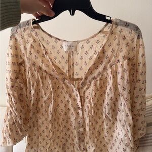 Sezane Cristina Cream Floral Top